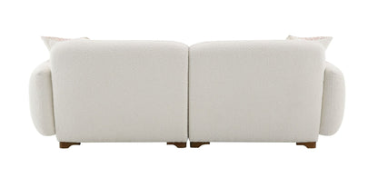 Darius Beige Boucle Sofa with 2 Toss Pillows - 1st Choice Furniture Direct