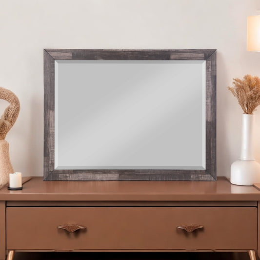 Dark Cherry Beveled Wall Mirror | Traditional Bedroom Mirror - 1st Choice Furniture Direct