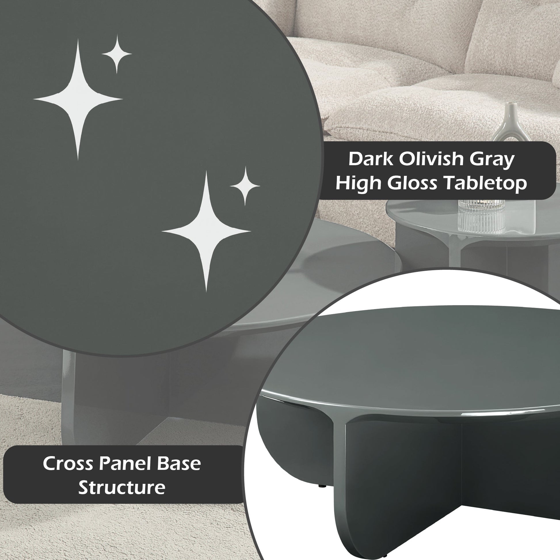 Dark Green Round Coffee Table - 1st Choice Furniture Direct
