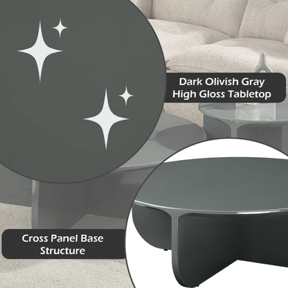 Dark Green Round Coffee Table - 1st Choice Furniture Direct
