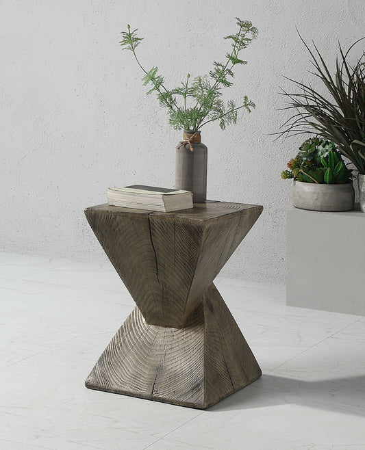 Dark Oak Fiber Cement Accent End Table - 1st Choice Furniture Direct