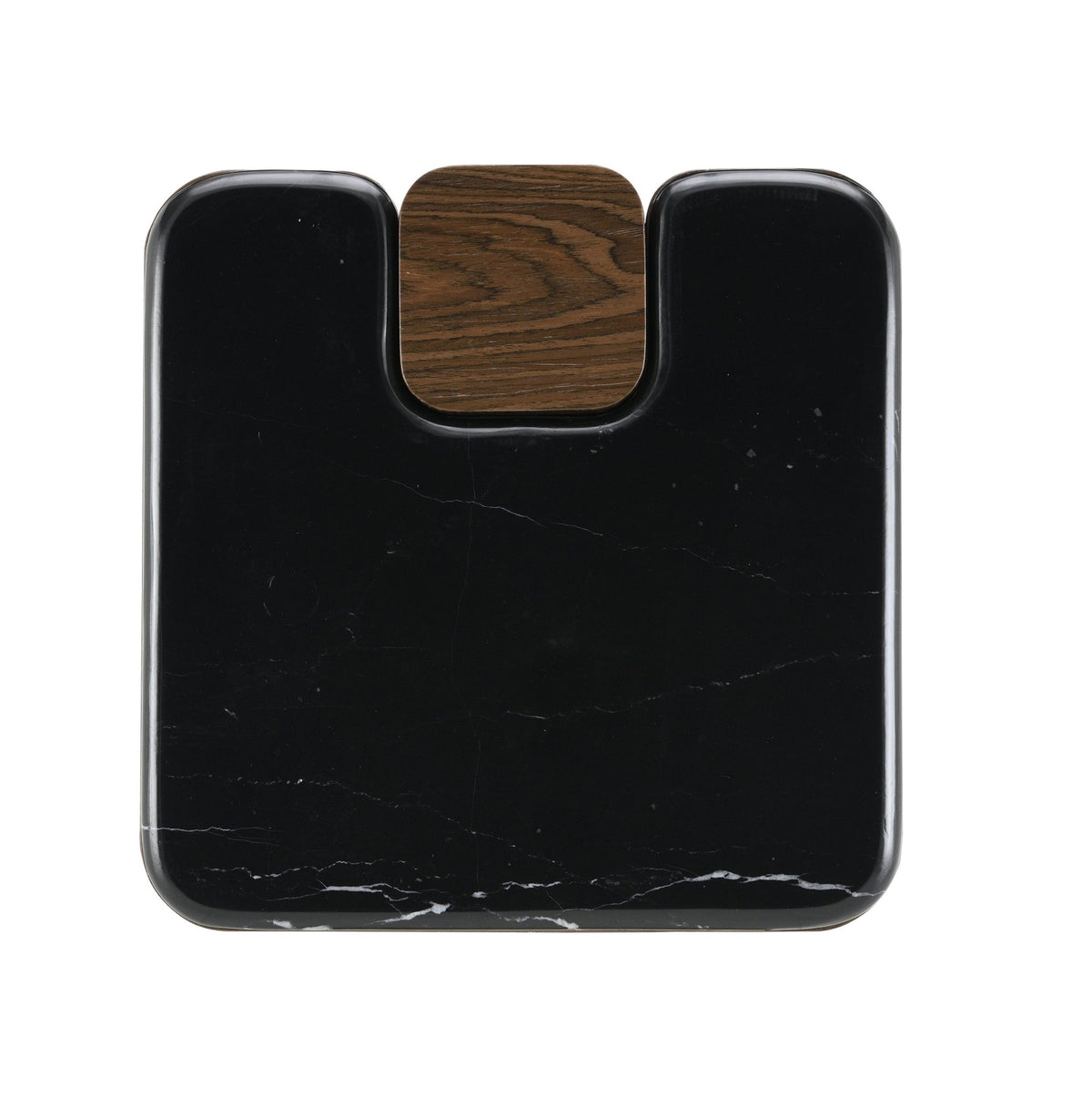 Dark Walnut Marble End Table with Natural Stone Top - 1st Choice Furniture Direct