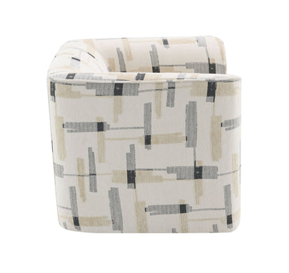 Darya Beige Pattern Fabric Chair w/Swivel - 1st Choice Furniture Direct