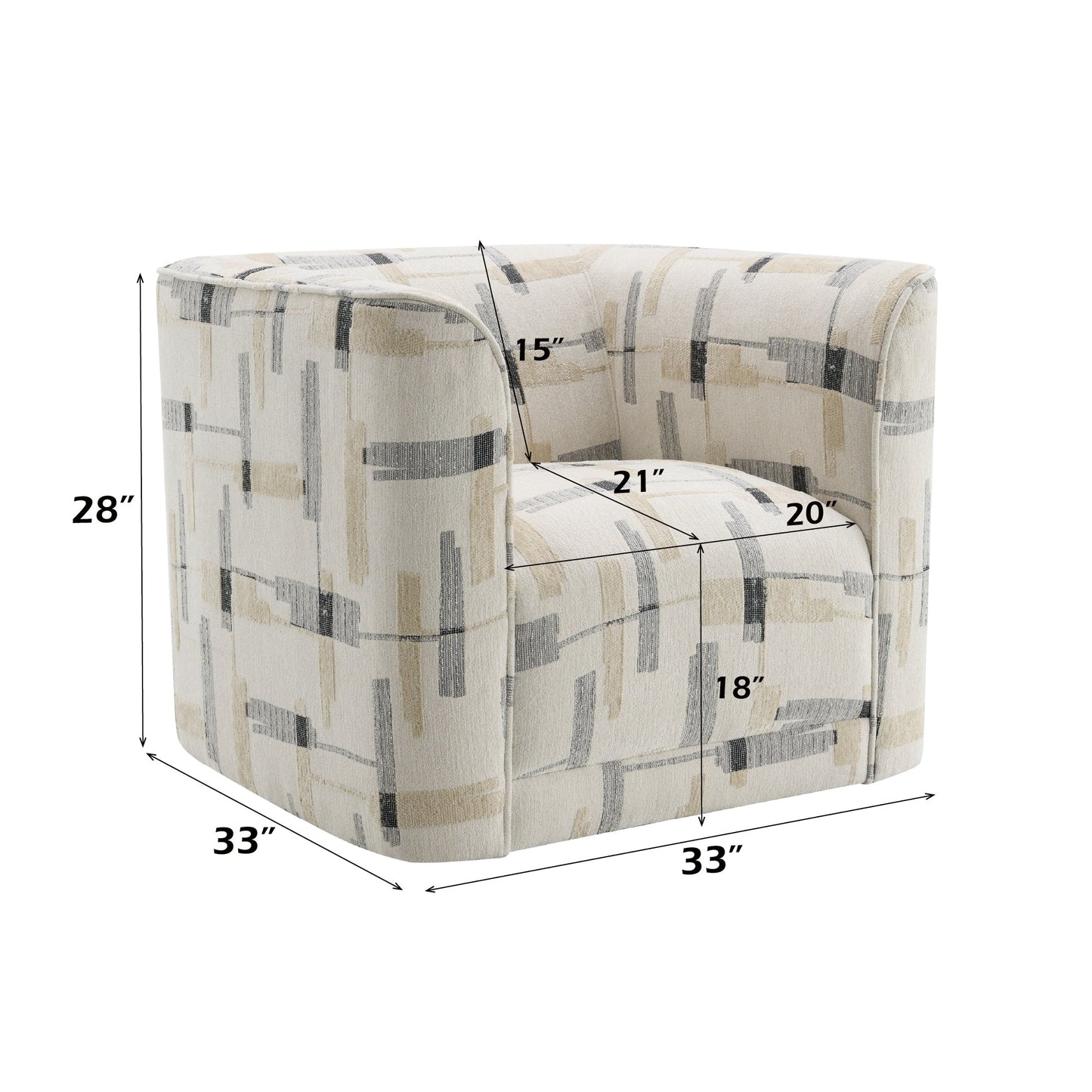Darya Beige Pattern Fabric Chair w/Swivel - 1st Choice Furniture Direct