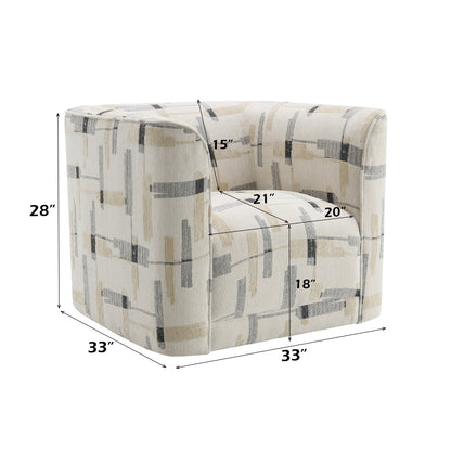Darya Beige Pattern Fabric Chair w/Swivel - 1st Choice Furniture Direct