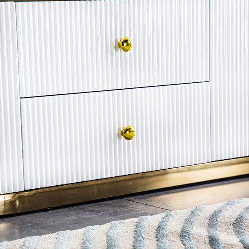 1st Choice Modern White Sintered TV Stand Media Console Table