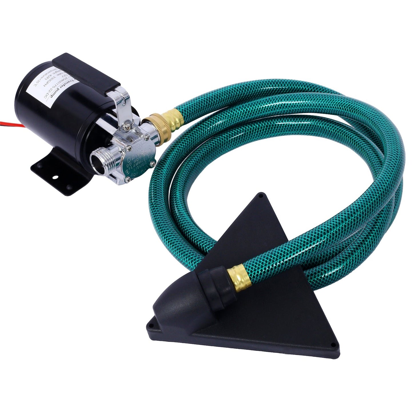 DC 12 - Volt 1/10HP 330GPH Battery Powered Mini Portable Electric Utility Sump Transfer Water Pump with Water Hose Kit Black - 1st Choice Furniture Direct