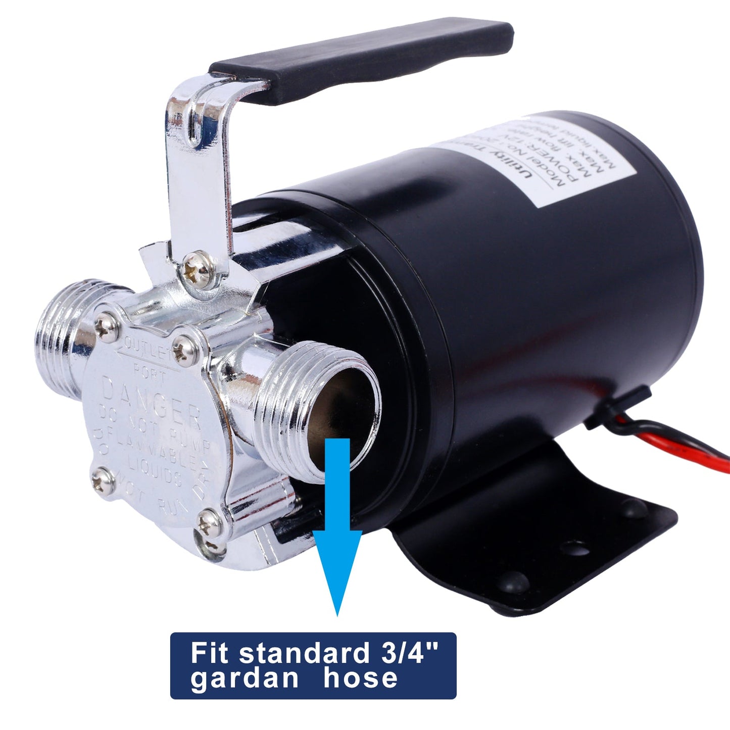 DC 12 - Volt 1/10HP 330GPH Battery Powered Mini Portable Electric Utility Sump Transfer Water Pump with Water Hose Kit Black - 1st Choice Furniture Direct