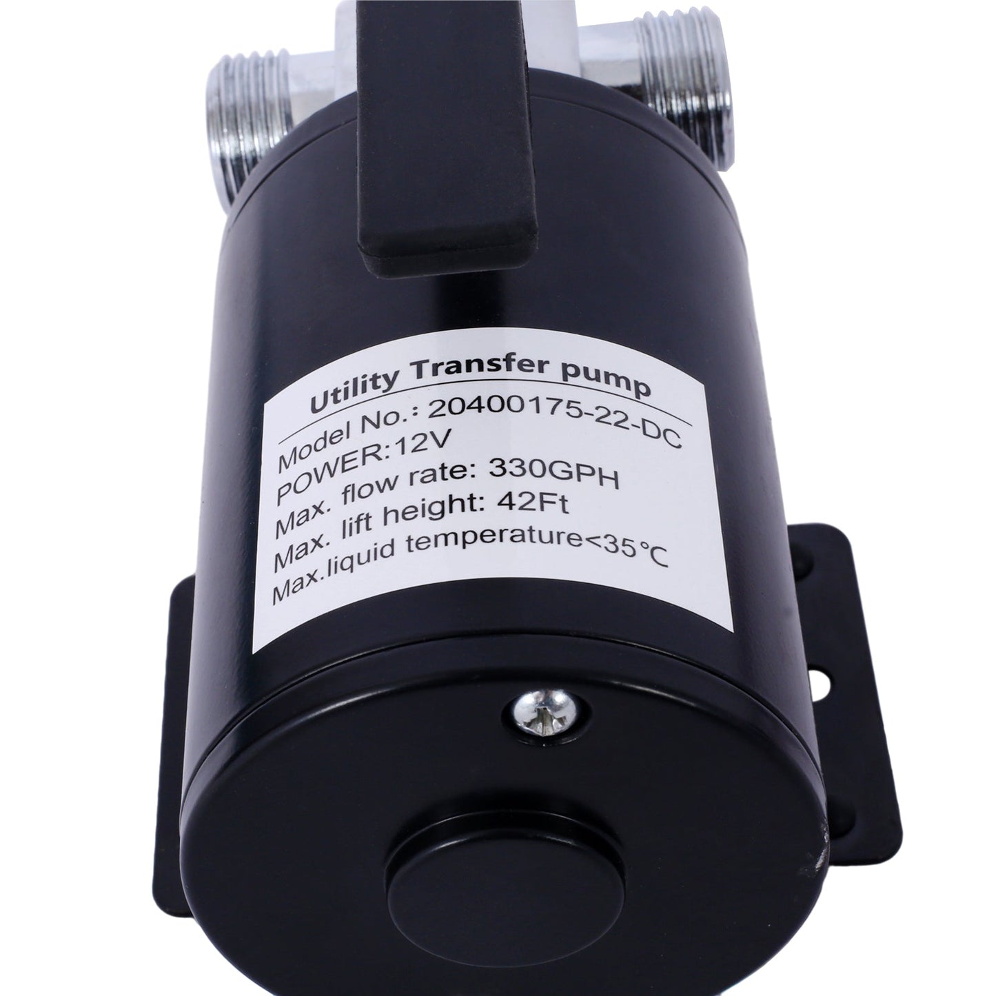 DC 12 - Volt 1/10HP 330GPH Battery Powered Mini Portable Electric Utility Sump Transfer Water Pump with Water Hose Kit Black - 1st Choice Furniture Direct