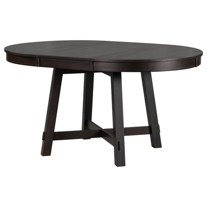 1st Choice Farmhouse Round Extendable Dining Table with 16" Leaf Wood