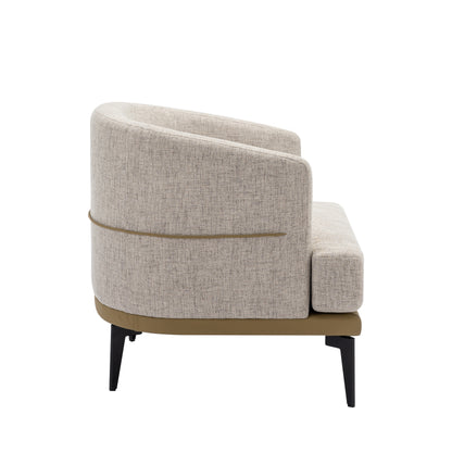 1st Choice Modern Two-tone Barrel Fabric Upholstered Round Chair