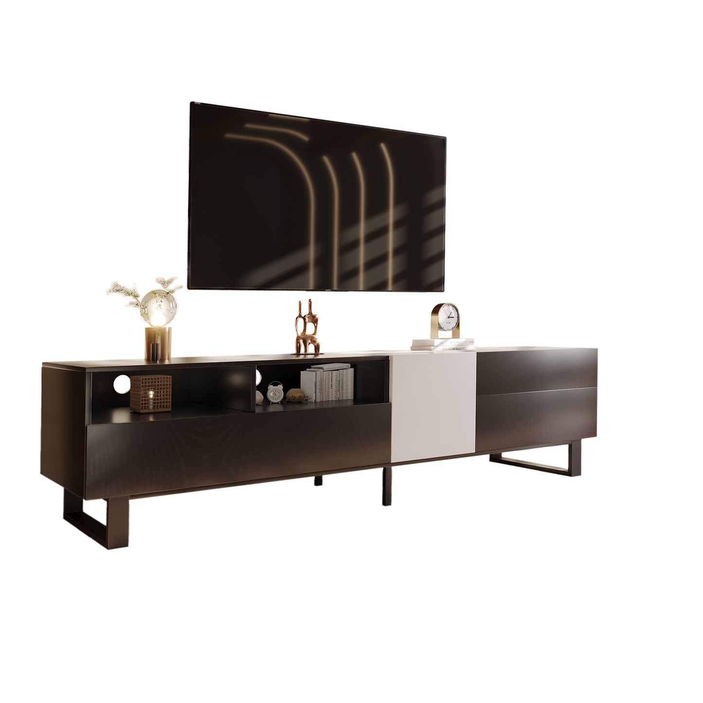 1st Choice Modern TV Stand Table for 80" with Double Storage Space