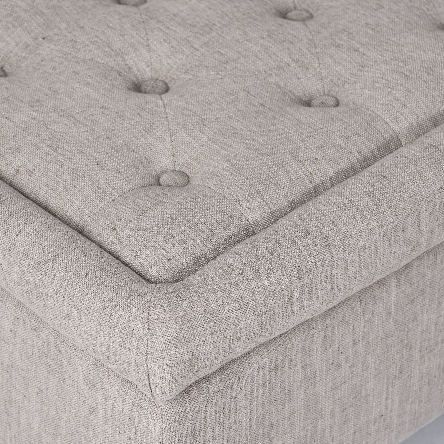 Dean Fabric Storage Wide Tufted Rectangle Ottoman, - 1st Choice Furniture Direct
