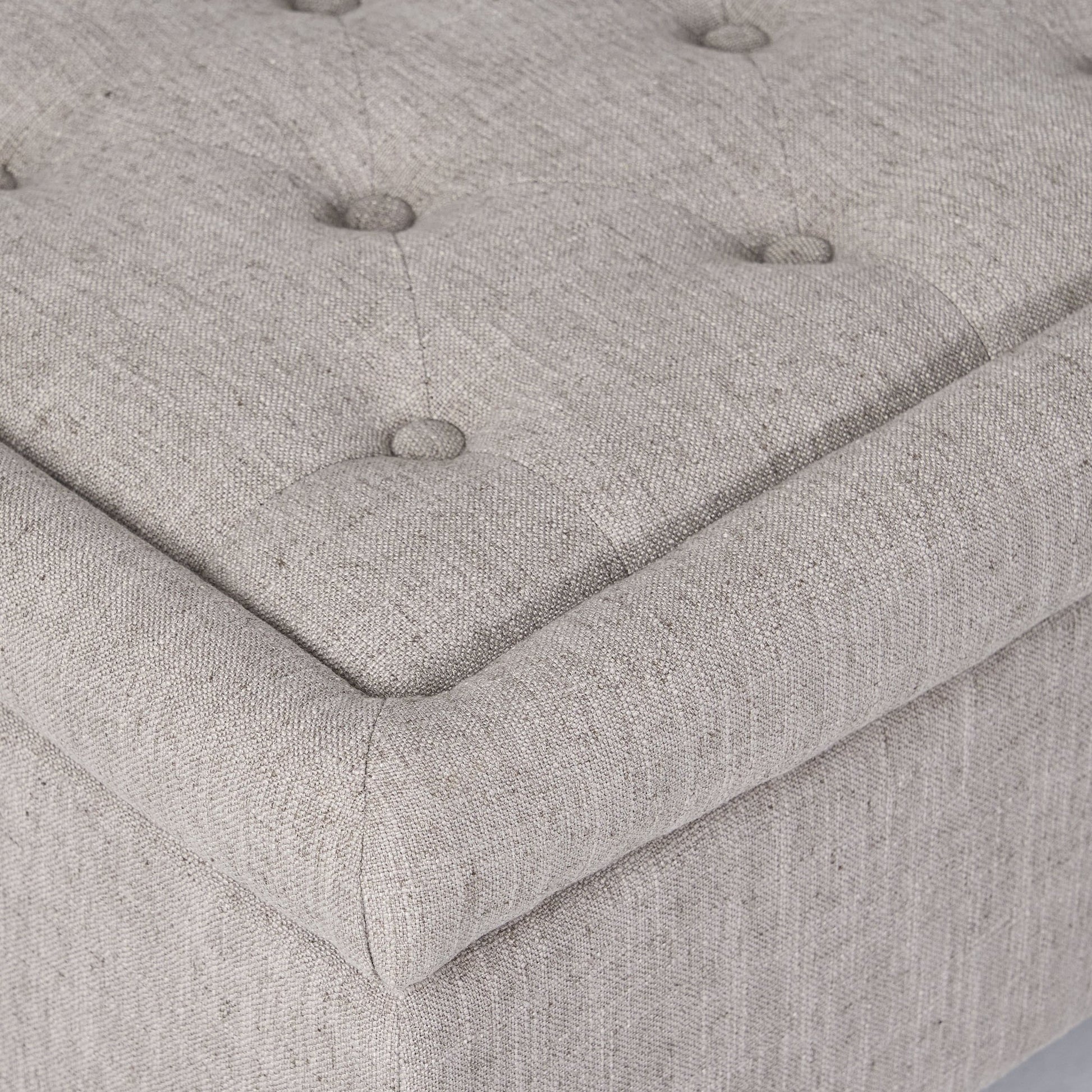 Dean Fabric Storage Wide Tufted Rectangle Ottoman, - 1st Choice Furniture Direct