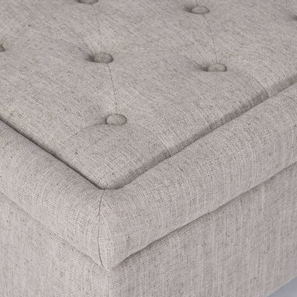 Dean Fabric Storage Wide Tufted Rectangle Ottoman, - 1st Choice Furniture Direct
