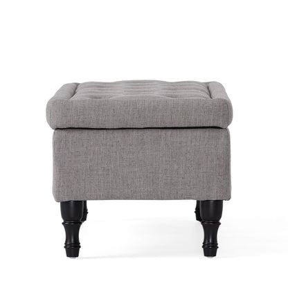Dean Fabric Storage Wide Tufted Rectangle Ottoman, - 1st Choice Furniture Direct