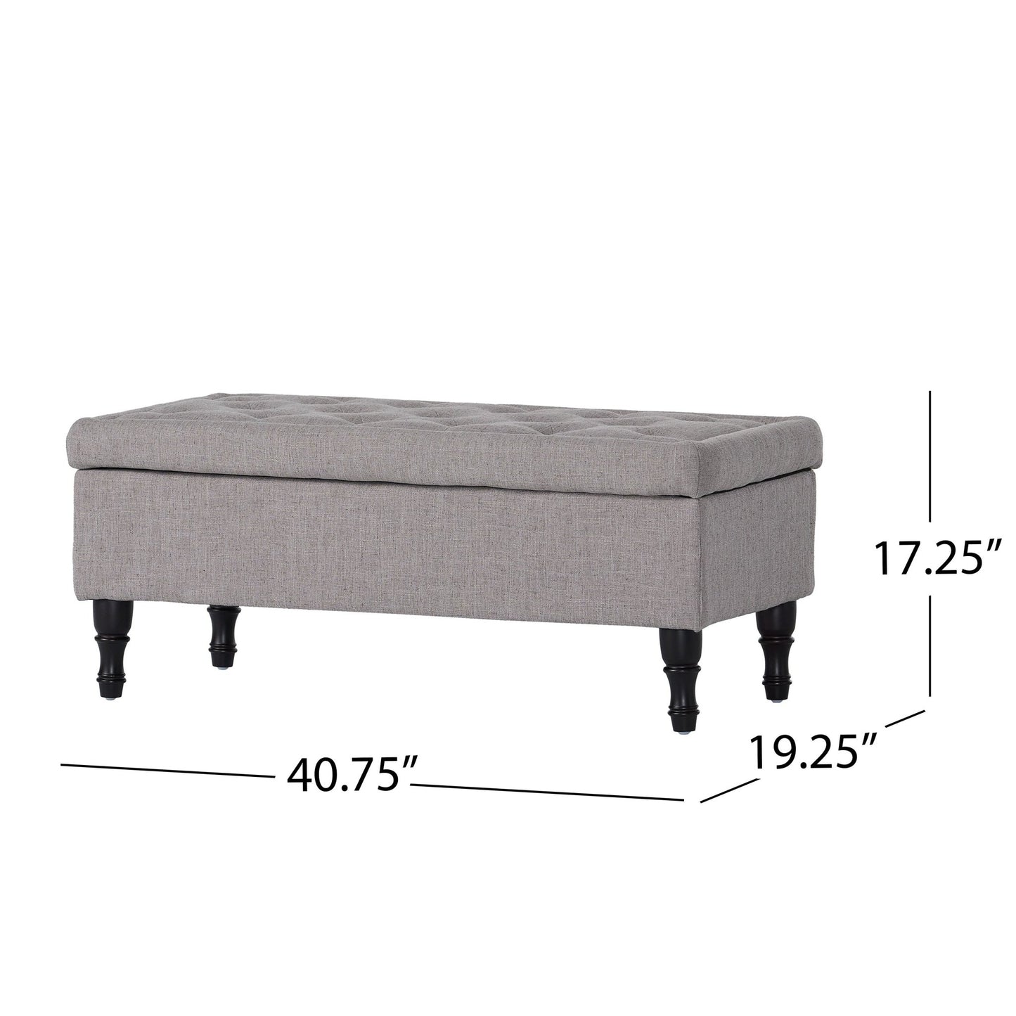Dean Fabric Storage Wide Tufted Rectangle Ottoman, - 1st Choice Furniture Direct