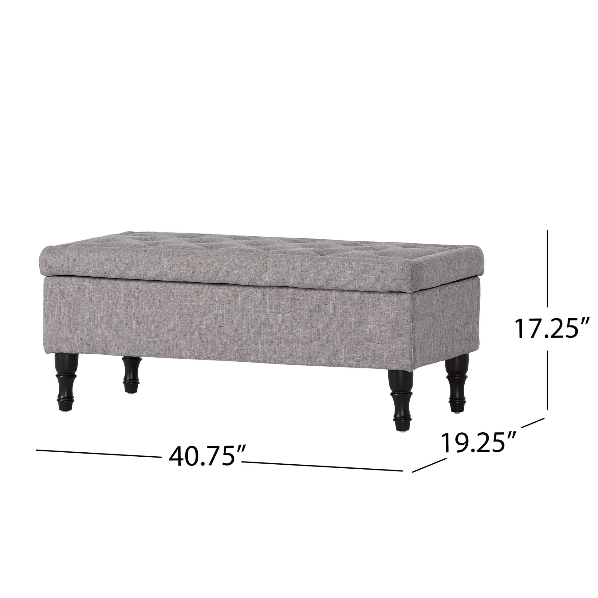 Dean Fabric Storage Wide Tufted Rectangle Ottoman, - 1st Choice Furniture Direct