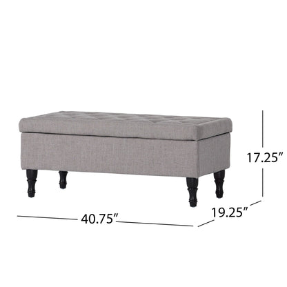Dean Fabric Storage Wide Tufted Rectangle Ottoman, - 1st Choice Furniture Direct