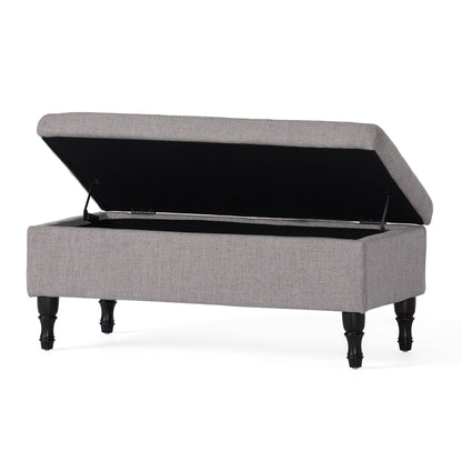 Dean Fabric Storage Wide Tufted Rectangle Ottoman, - 1st Choice Furniture Direct
