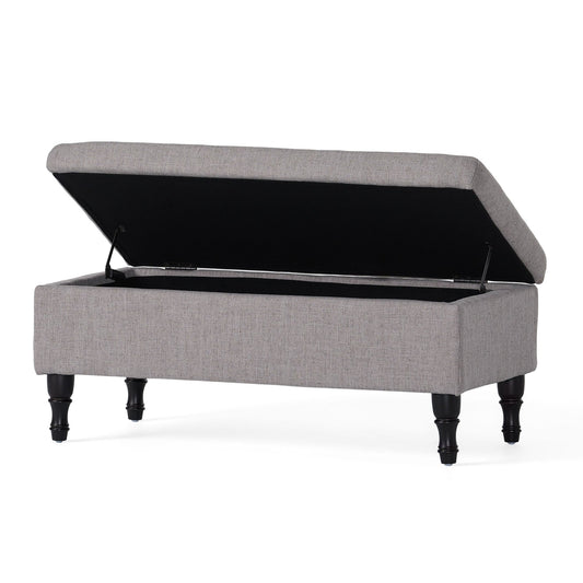 Dean Fabric Storage Wide Tufted Rectangle Ottoman, - 1st Choice Furniture Direct