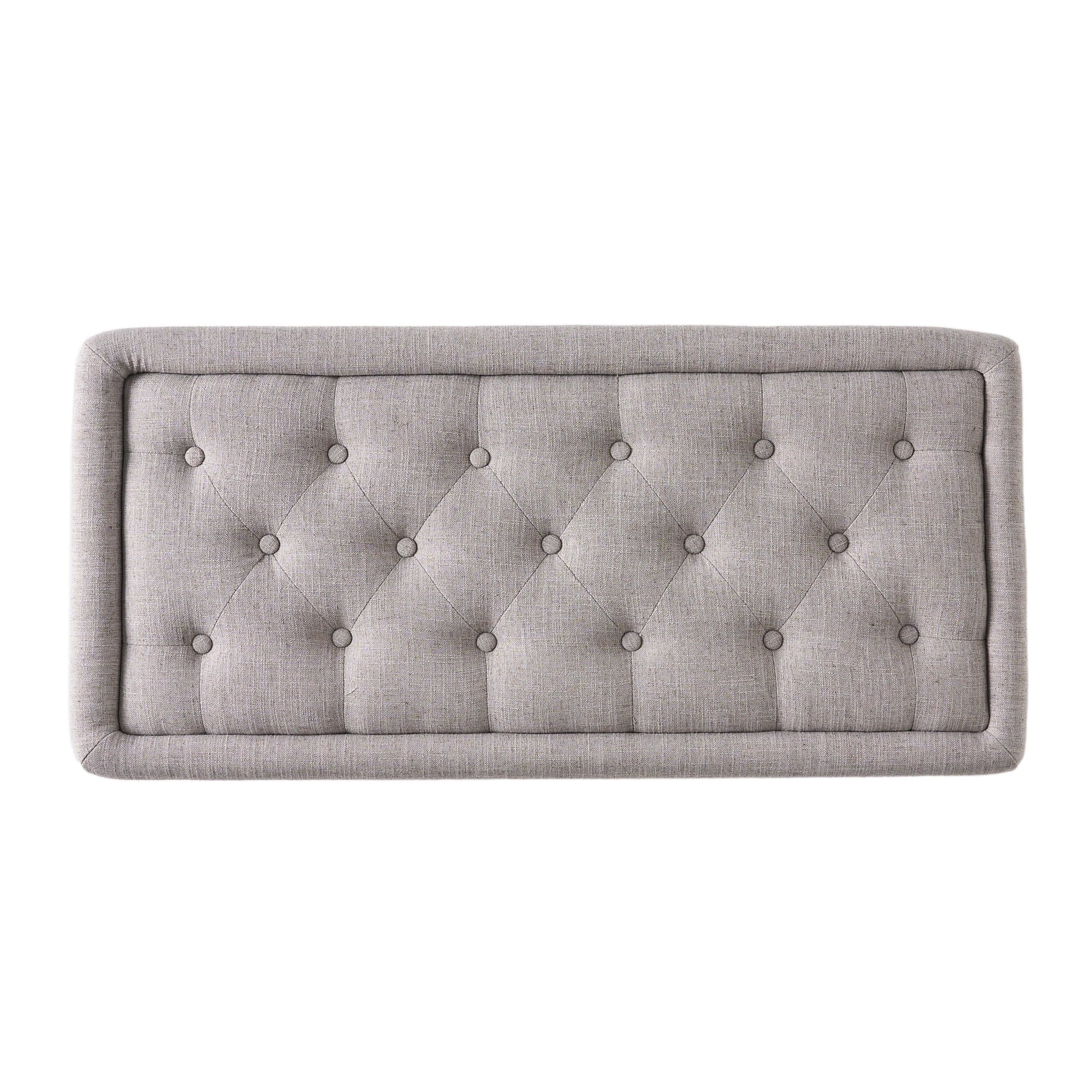 Dean Fabric Storage Wide Tufted Rectangle Ottoman, - 1st Choice Furniture Direct