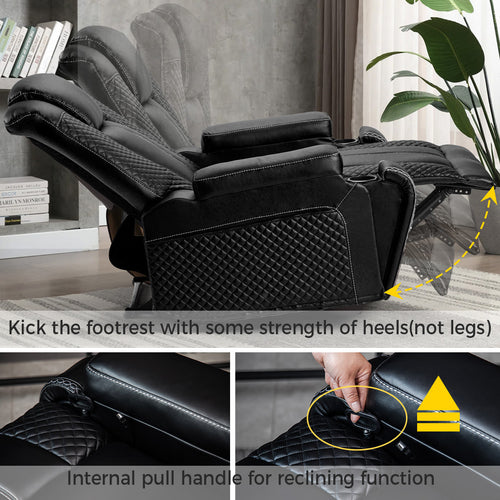 1st Choice Faux Leather Heated Theater Recliner Sofa with Massage Reclining
