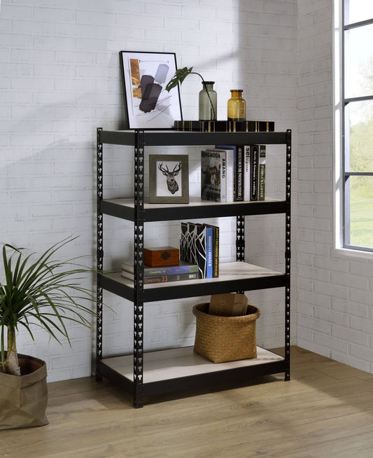 Decmus Natural & Black Finish Bookshelf - 1st Choice Furniture Direct