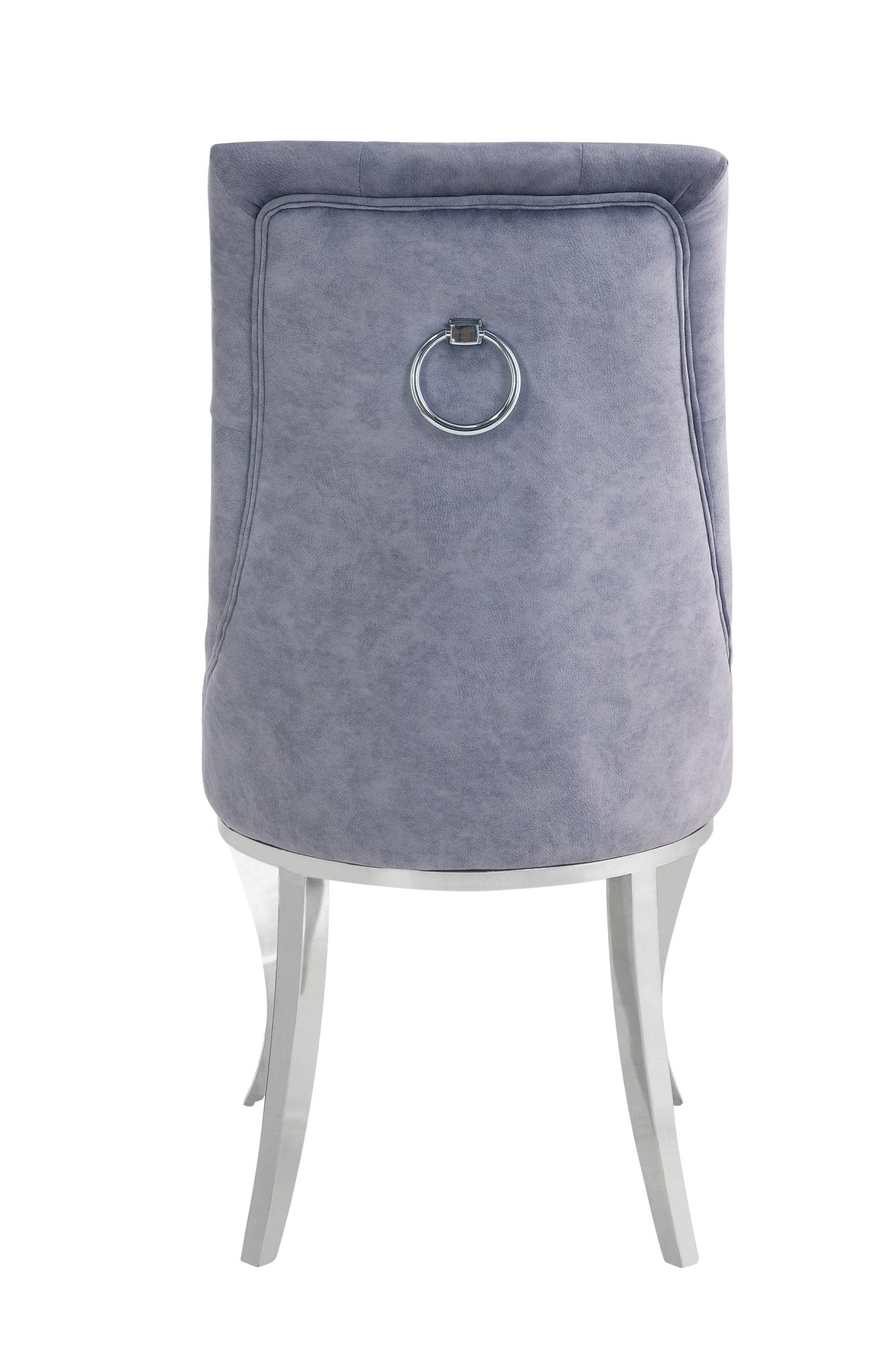 Dekel Gray Fabric & Stainless Steel Side Chair (Set of 2) - 1st Choice Furniture Direct