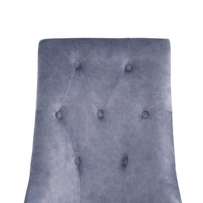 Dekel Gray Fabric & Stainless Steel Side Chair (Set of 2) - 1st Choice Furniture Direct
