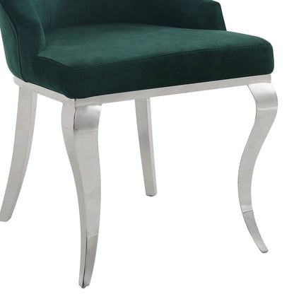 Dekel Green Fabric & Stainless Steel Side Chair (Set of 2) - 1st Choice Furniture Direct