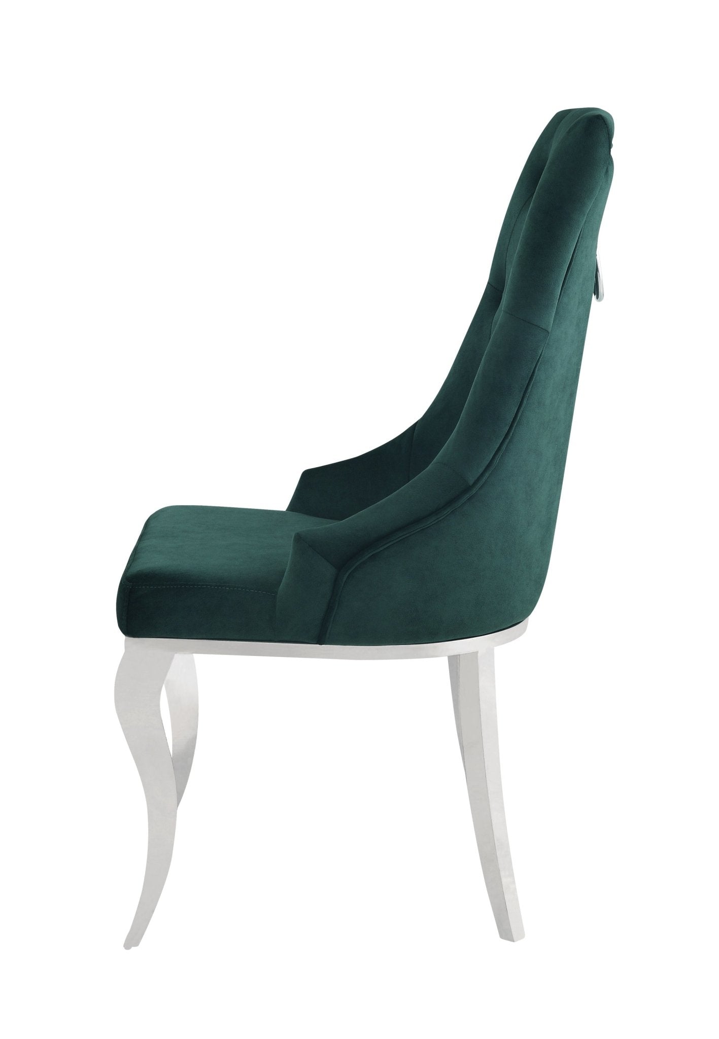 Dekel Green Fabric & Stainless Steel Side Chair (Set of 2) - 1st Choice Furniture Direct