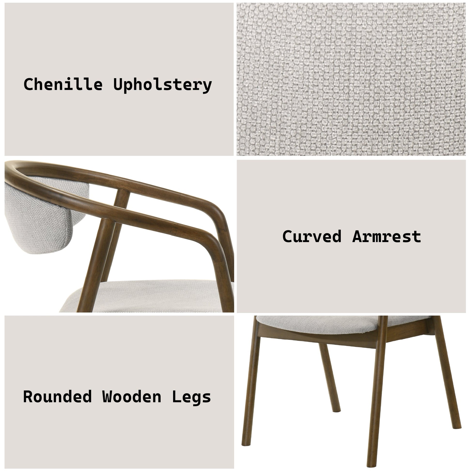 Delina Chenille & Walnut Side Chair - 1st Choice Furniture Direct