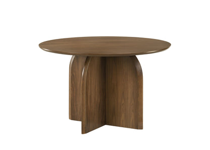 Delmon Dark Walnut Round Dining Table - 1st Choice Furniture Direct