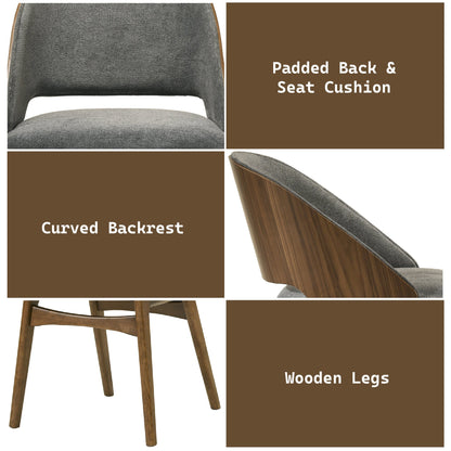 Delmon Fabric & Dark Walnut Side Chair (Set of 2) - 1st Choice Furniture Direct