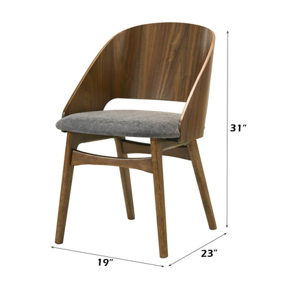 Delmon Fabric & Dark Walnut Side Chair (Set of 2) - 1st Choice Furniture Direct
