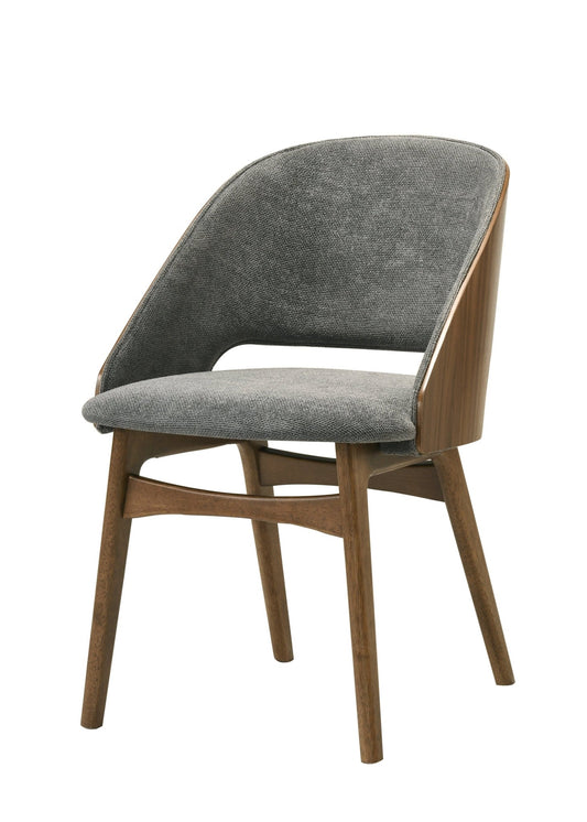 Delmon Fabric & Dark Walnut Side Chair (Set of 2) - 1st Choice Furniture Direct