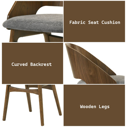 Delmon Fabric & Dark Walnut Side Chair (Set of 2) - 1st Choice Furniture Direct