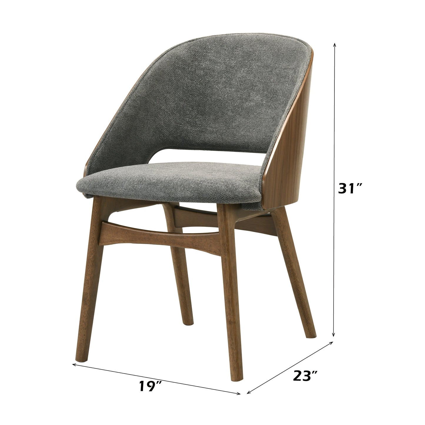 Delmon Fabric & Dark Walnut Side Chair (Set of 2) - 1st Choice Furniture Direct