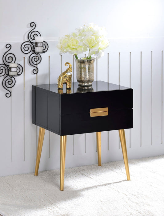 Denvor Black & Gold Finish End Table - 1st Choice Furniture Direct