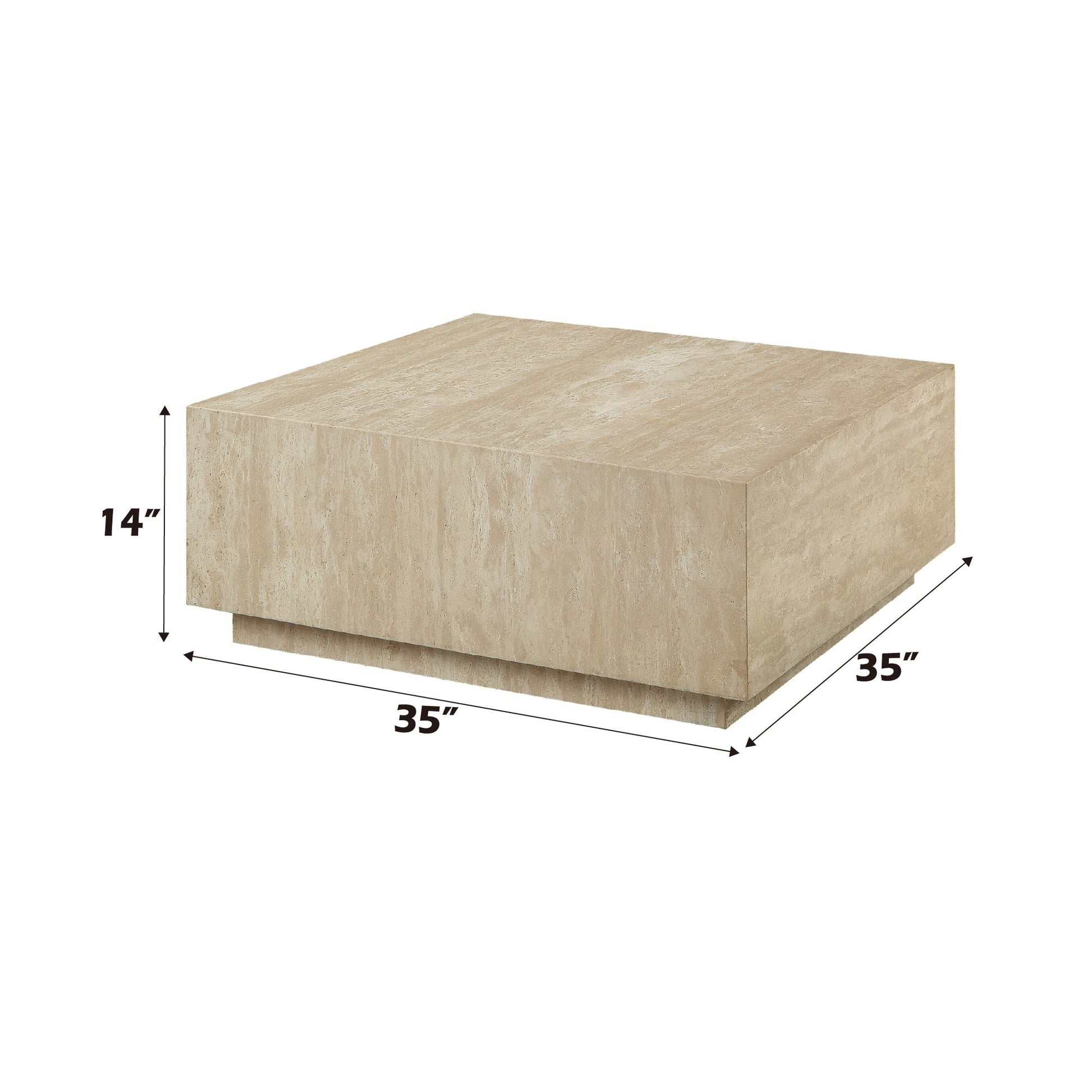 Deon Beige Travertine Coffee Table - 1st Choice Furniture Direct