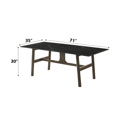 Destin Ceramic & Walnut Finish Dining Table - 1st Choice Furniture Direct
