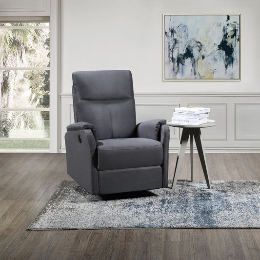 Grey Fabric Recliner Chair with Plush Cushioning