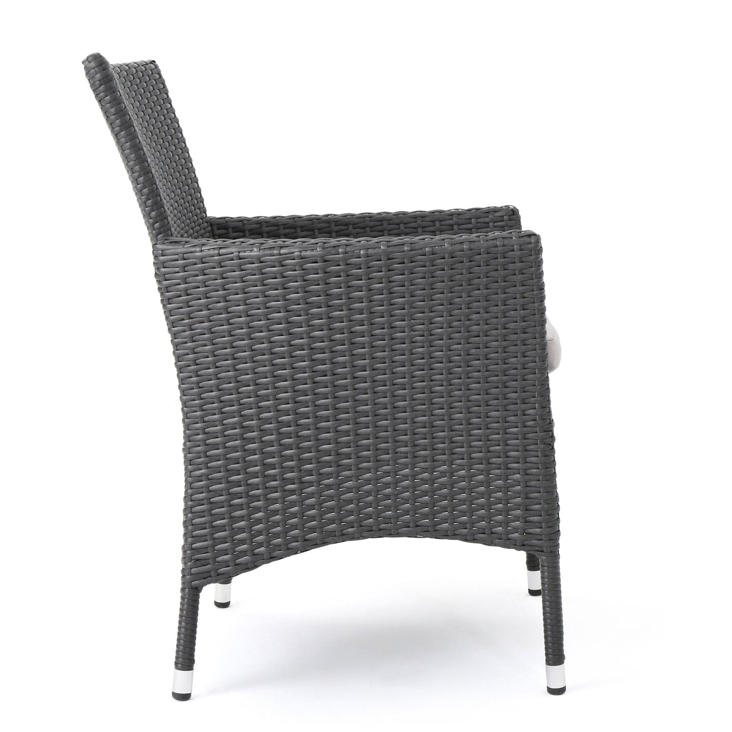 Dimensional Outdoor Dining Chair with Cushion Seat and Iron Frame, Set of 2, Grey - 1st Choice Furniture Direct