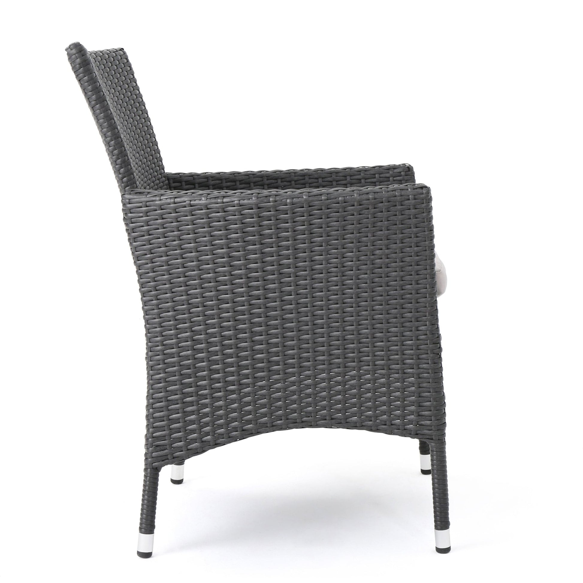 Dimensional Outdoor Dining Chair with Cushion Seat and Iron Frame, Set of 2, Grey - 1st Choice Furniture Direct