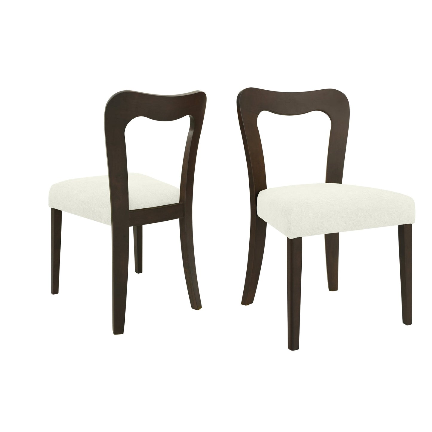 Dining Chair Without Arm(dark brown+beige) Set of 2 - 1st Choice Furniture Direct