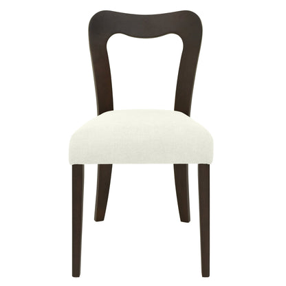 Dining Chair Without Arm(dark brown+beige) Set of 2 - 1st Choice Furniture Direct