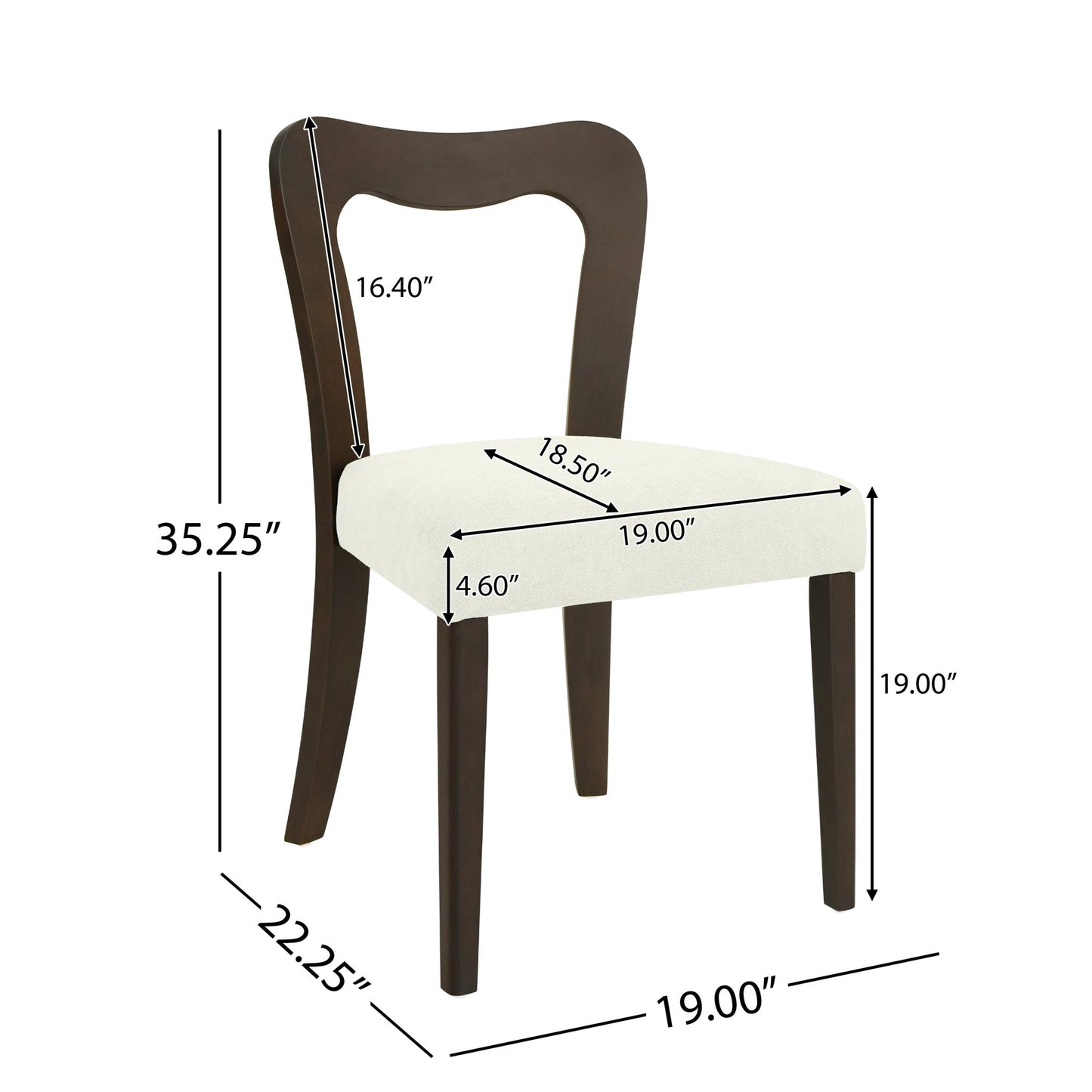 Dining Chair Without Arm(dark brown+beige) Set of 2 - 1st Choice Furniture Direct