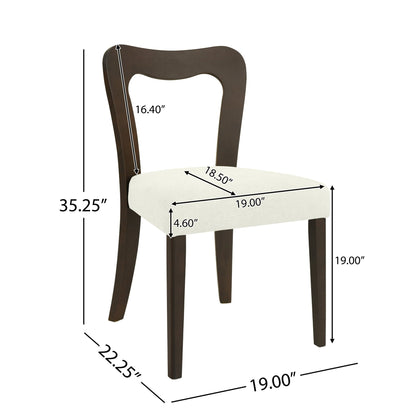 Dining Chair Without Arm(dark brown+beige) Set of 2 - 1st Choice Furniture Direct