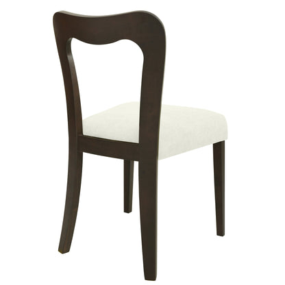 Dining Chair Without Arm(dark brown+beige) Set of 2 - 1st Choice Furniture Direct